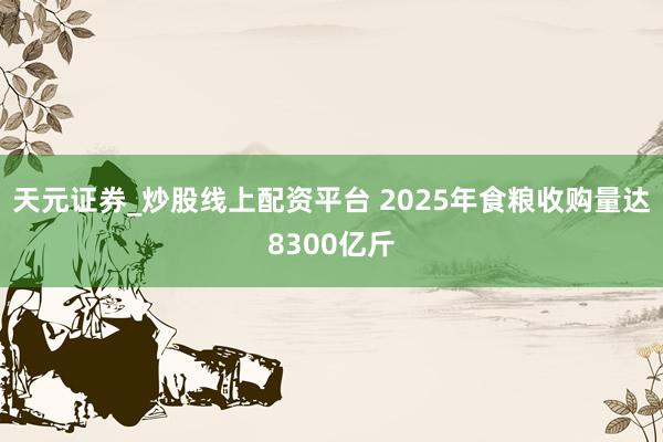 天元证券_炒股线上配资平台 2025年食粮收购量达8300亿斤