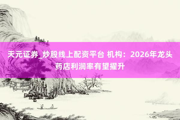 天元证券_炒股线上配资平台 机构：2026年龙头药店利润率有望擢升