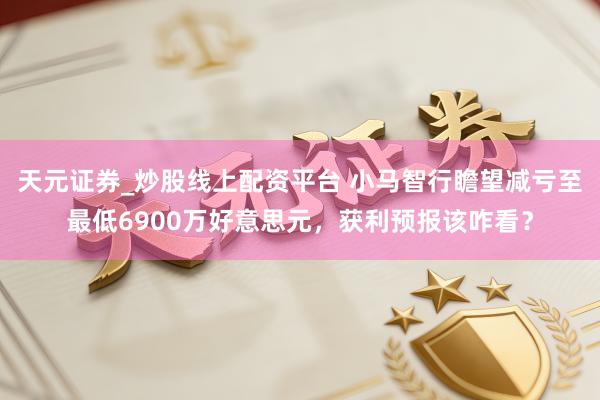 天元证券_炒股线上配资平台 小马智行瞻望减亏至最低6900万好意思元，获利预报该咋看？
