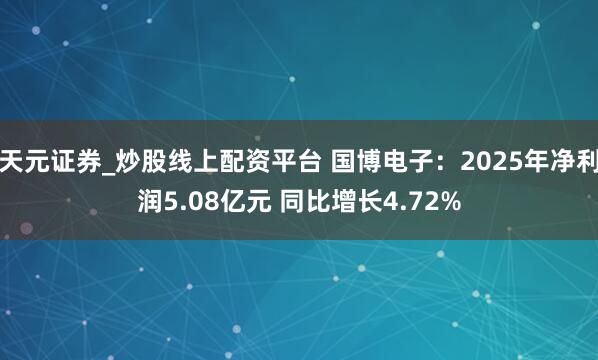 天元证券_炒股线上配资平台 国博电子：2025年净利润5.08亿元 同比增长4.72%